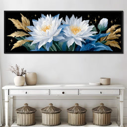Celestial White Lotus Bloom - NicheCanvas