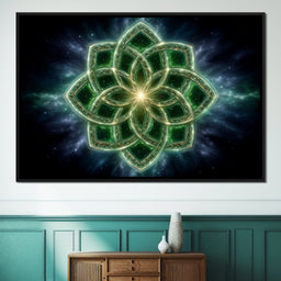 Celestial Emerald Knot Bloom - NicheCanvas