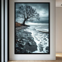 Windswept Shore Solitude - NicheCanvas