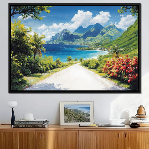 Ocean Path to Tranquil Peaks Canvas Print