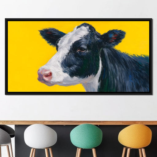 Bovine Dreams on Bright Yellow Canvas Print