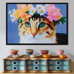 Floral Feline Elegance - NicheCanvas