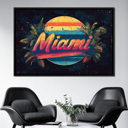 Miami Sunset Retro Vibes - NicheCanvas