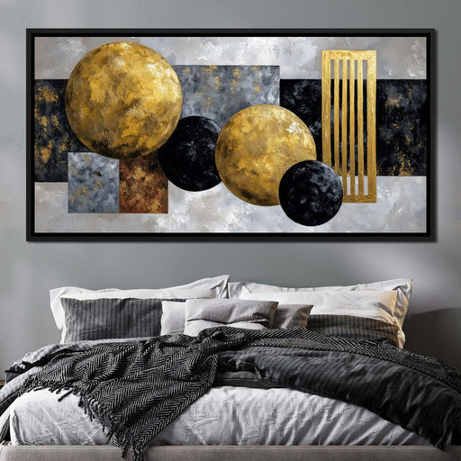 Golden Geometric Orbits Canvas Print
