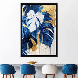 Golden & Blue Oasis - NicheCanvas