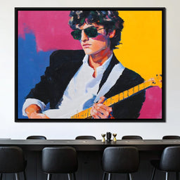 Vibrant Retro Electric Guitarist - NicheCanvas