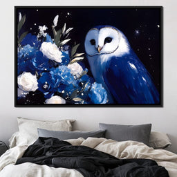 Nocturnal Blossom Owl Sentinel - NicheCanvas