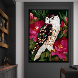 Owl Garden Bloom Portrait - NicheCanvas