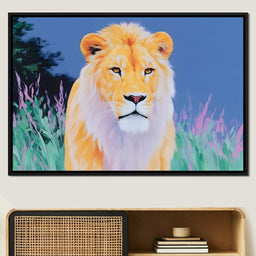 Golden Lion in Wilderness - NicheCanvas