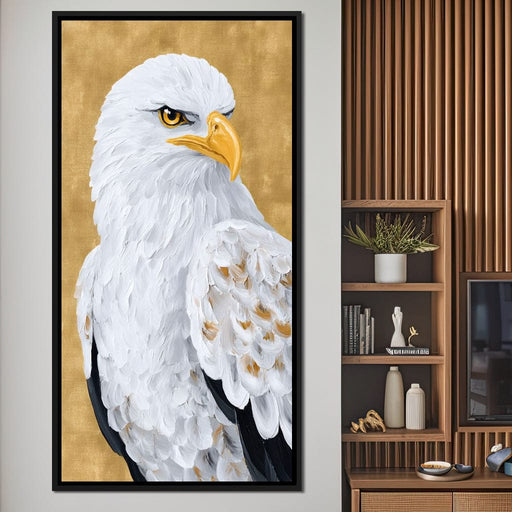 Majestic Eagle Gaze on Gold Canvas Print
