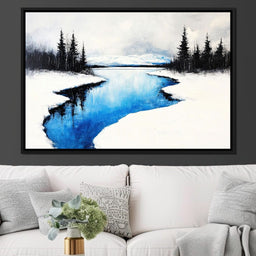 Winter Tranquility by the Lake - NicheCanvas