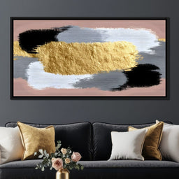 Modern Gold Brushstroke Abstract - NicheCanvas