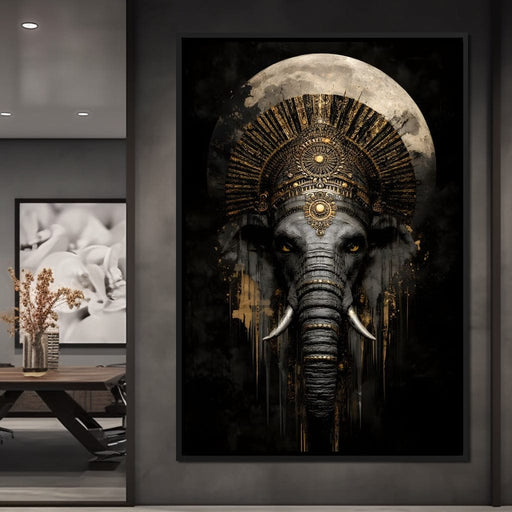 Golden Pharaoh Elephant King Canvas Print