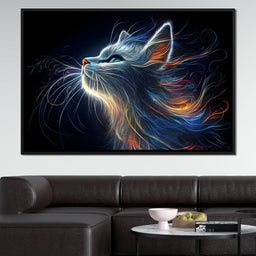 Celestial Feline Illuminations - NicheCanvas