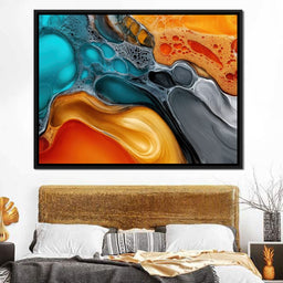 Teal And Ember Pour - TooplesArt - NicheCanvas