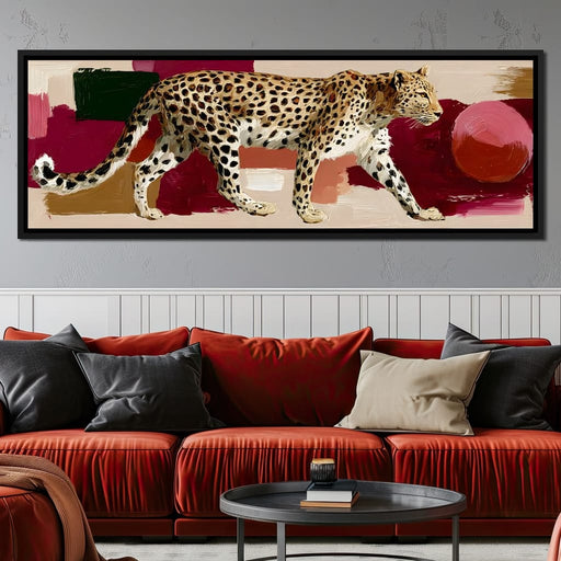 Leopard Stride Sunset Blocks Canvas Print