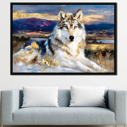 Golden Wolf Mountain Vista - NicheCanvas