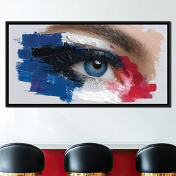 Vivid Blue Eye Impasto Vision - NicheCanvas