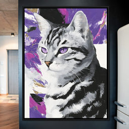 Violet Eyed Feline Muse - NicheCanvas