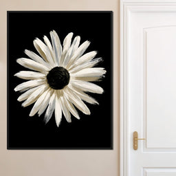 Solitary Pale Petals Against The Void - NicheCanvas