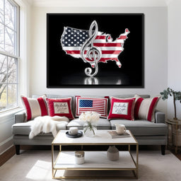 Patriotic Melody Stars Stripes - NicheCanvas