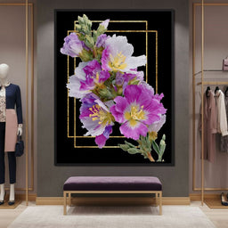 Golden Frame Petal Radiance - NicheCanvas
