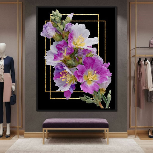 Golden Frame Petal Radiance Canvas Print