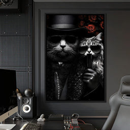 Feline Noir Elegance - NicheCanvas