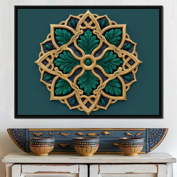 Gilded Emerald Knot Medallion - NicheCanvas