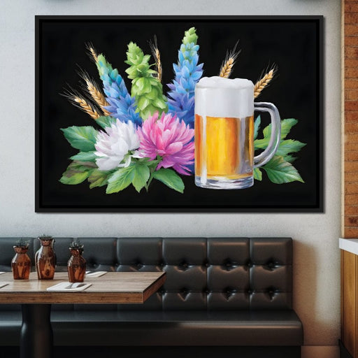 Golden Brew and Blossoms Fusion Canvas Print