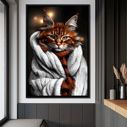 Warm Feline Elegance Wrapped - NicheCanvas