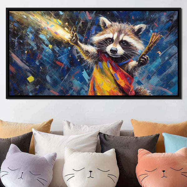 Radiant Raccoon Lantern Dance - JoyCare Designs | NicheCanvas