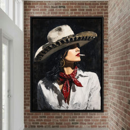 Noir Cowgirl Cigarette Glow - NicheCanvas