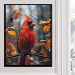 Autumn Cardinal's Perch - NicheCanvas