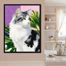 Emerald Eyed Cat Tropical Muse - NicheCanvas