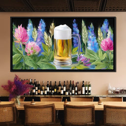 Floral Harmony with Golden Brew - NicheCanvas