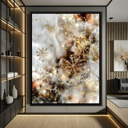 Golden Snowflake Reverie - NicheCanvas