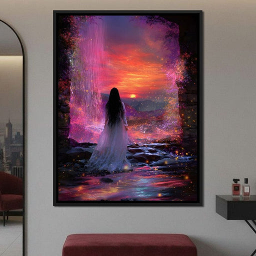Radiant Sunset Waterfall Reverie Canvas Print