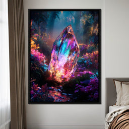 Radiant Crystal Forest Glade - NicheCanvas