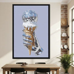 Chrome Hand Disco Ice Cream Dream - NicheCanvas