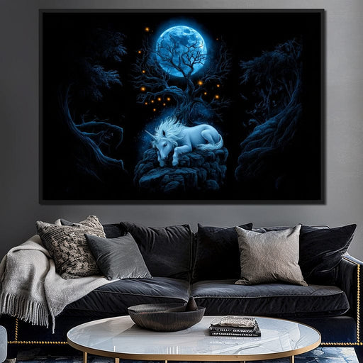 Moonlit Unicorn’s Sanctuary - TooplesArt Canvas Print
