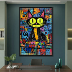 Neon Grin Alley Cat Pop - NicheCanvas