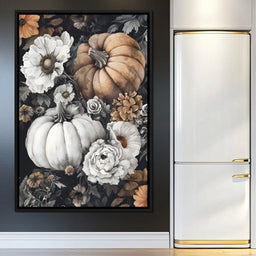 Autumn Pumpkin Floral Reverie - NicheCanvas