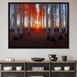 Sunrise Through the Birch Grove - TooplesArt - NicheCanvas