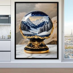 Majestic Alpine Nocturne Winter Globe - NicheCanvas