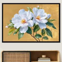 Golden Gardenia Duet Blooming - NicheCanvas