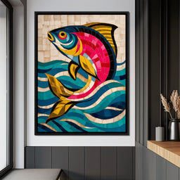 Vibrant Tropical Fish Mosaic - NicheCanvas