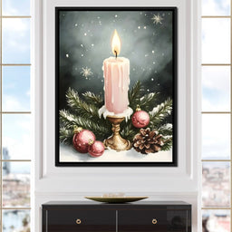 Winter Candlelight Glow - NicheCanvas