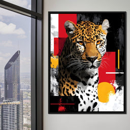 Modern Leopard Portrait Noir Gold - NicheCanvas