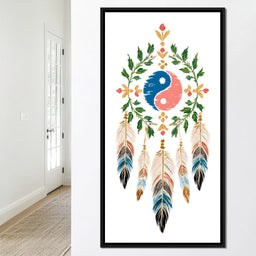 Boho Yinyang Feather Balance - NicheCanvas